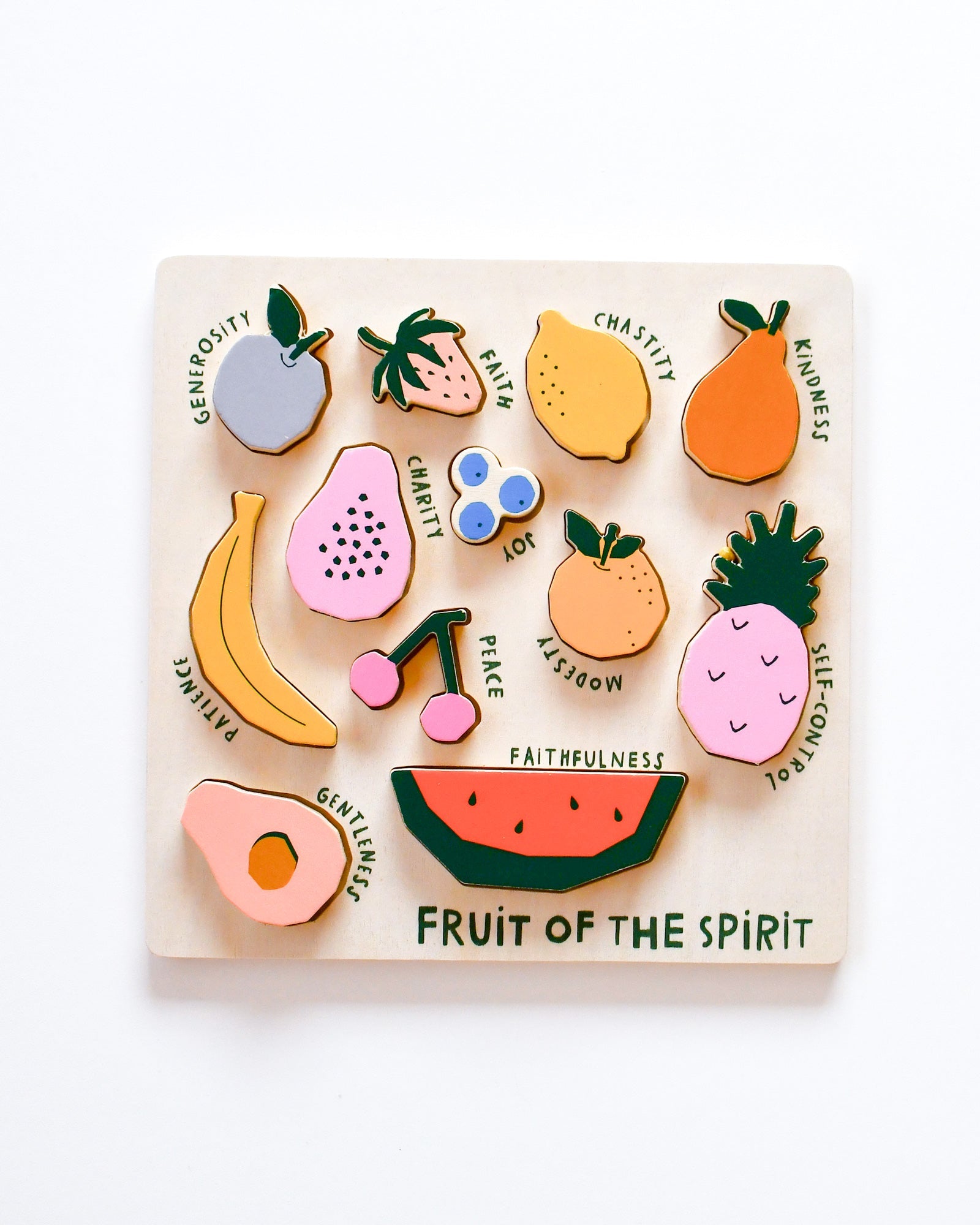 Catholic Fruit Of The Spirit Wooden Puzzle