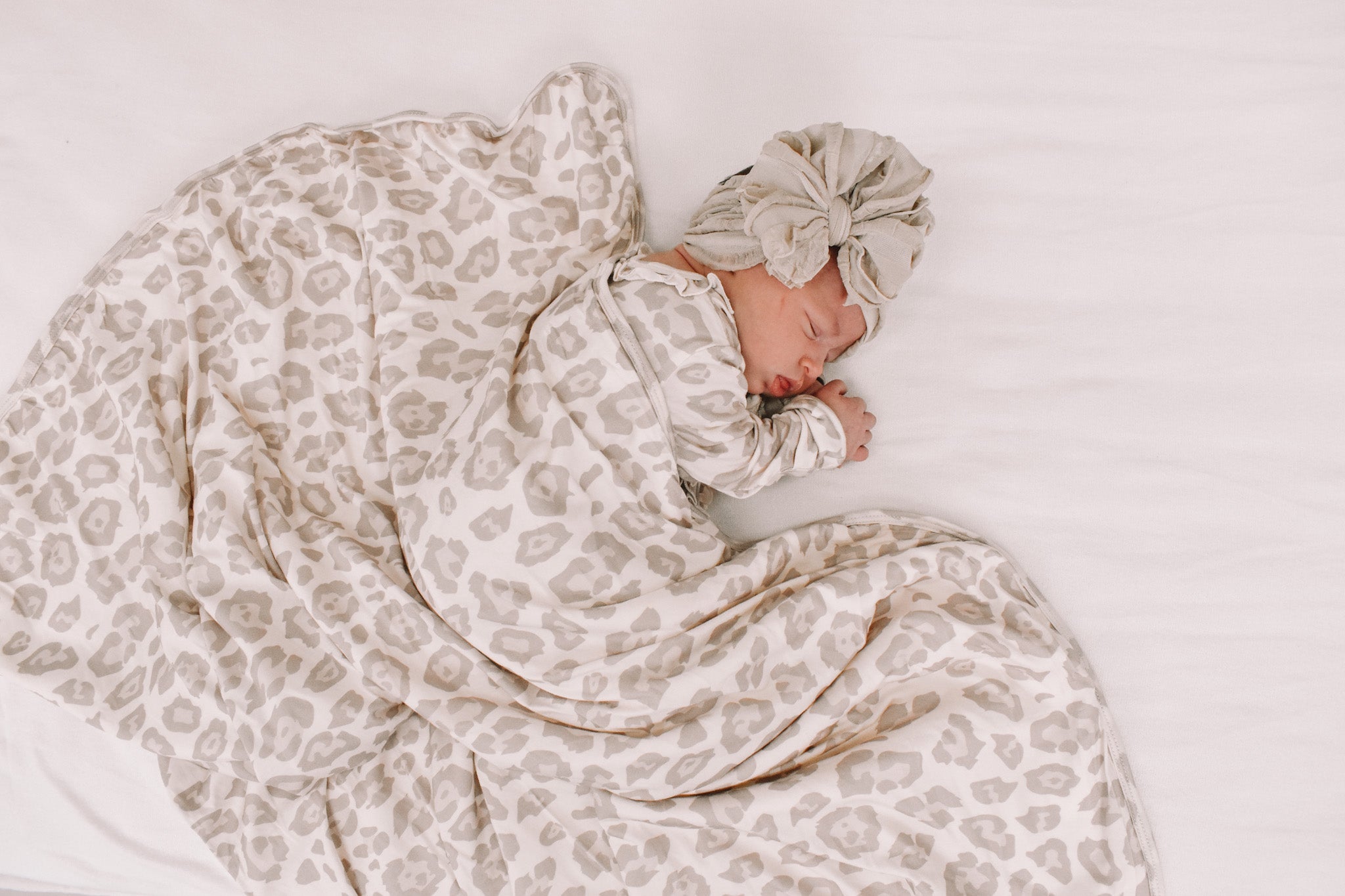 Natural Leopard | Bamboo Plush Baby Blanket