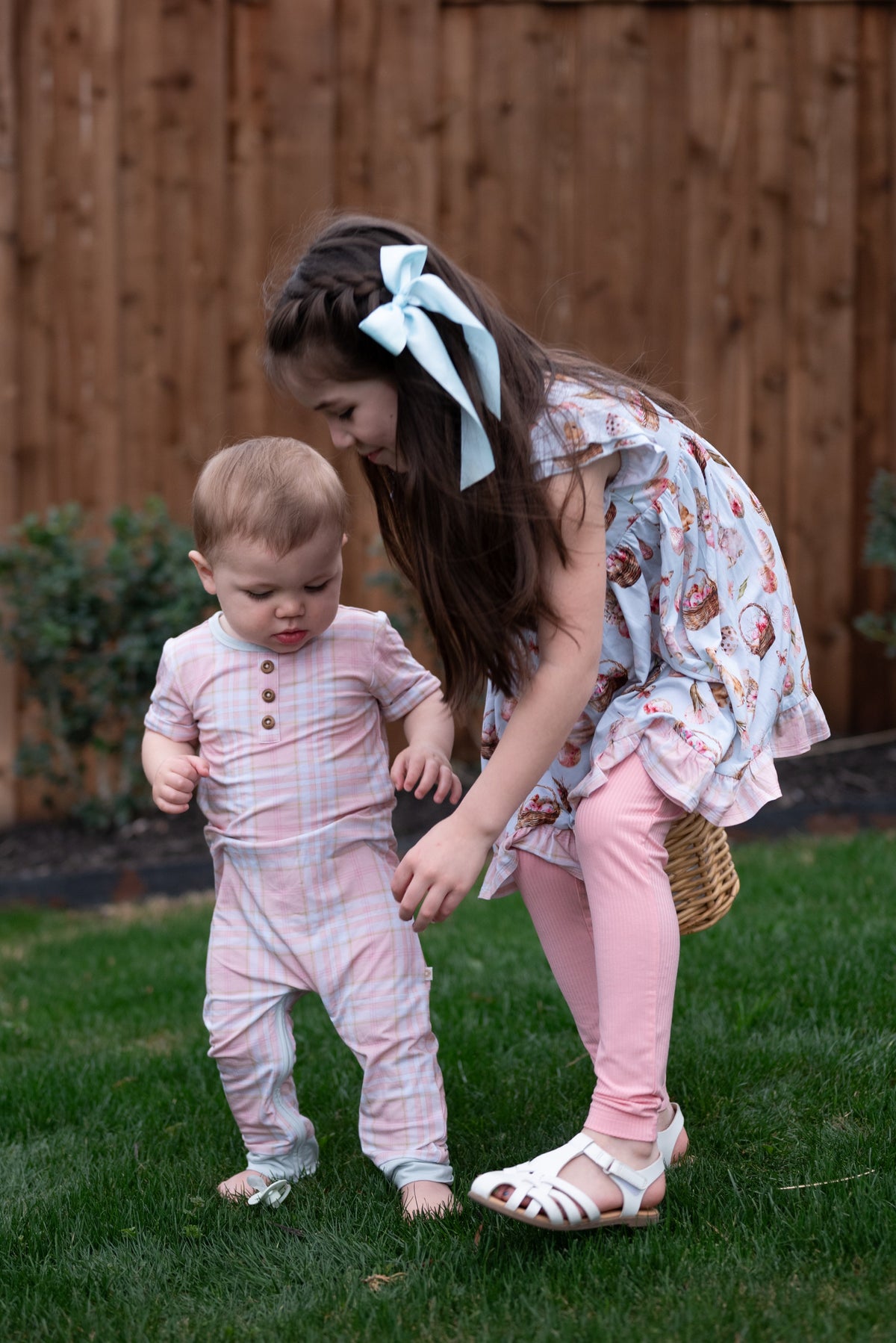 Spring Plaid Henley Romper