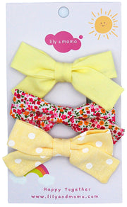 Pretty Little Bows Hair Clips - Yellow