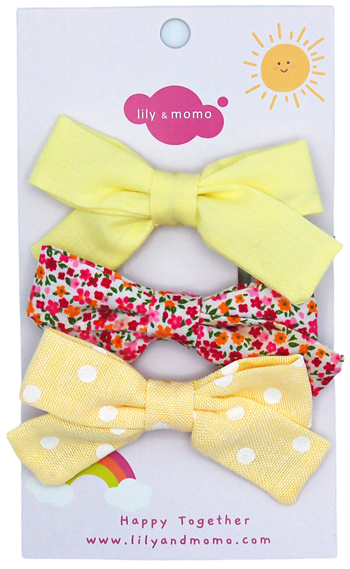 Pretty Little Bows Hair Clips - Yellow