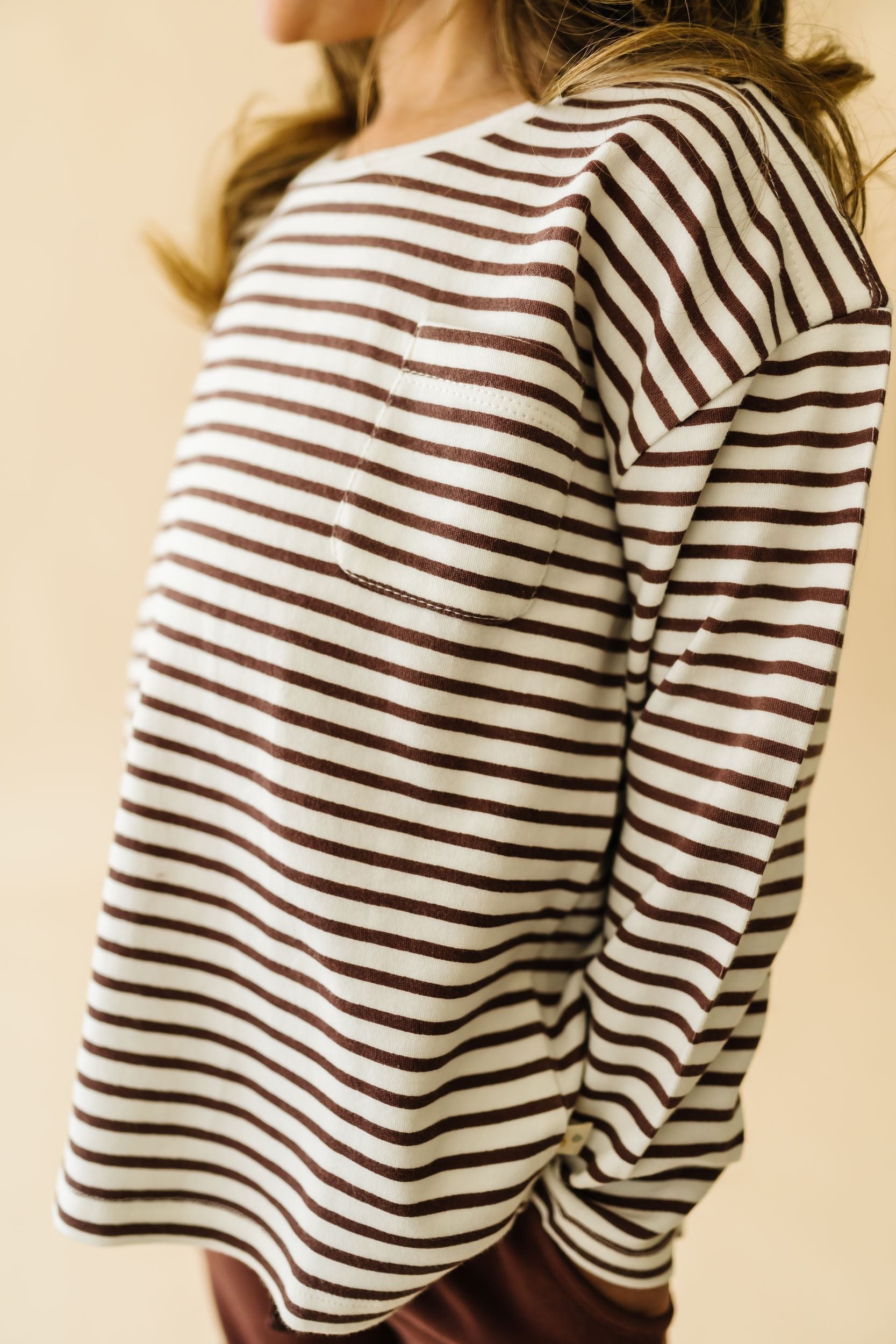 Organic Long Sleeve Tee & Pant Set - Plum Stripes