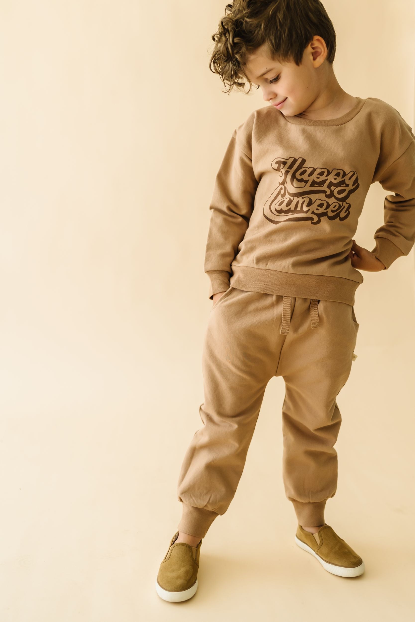 Organic Fleece Jogger Pants - Taupe