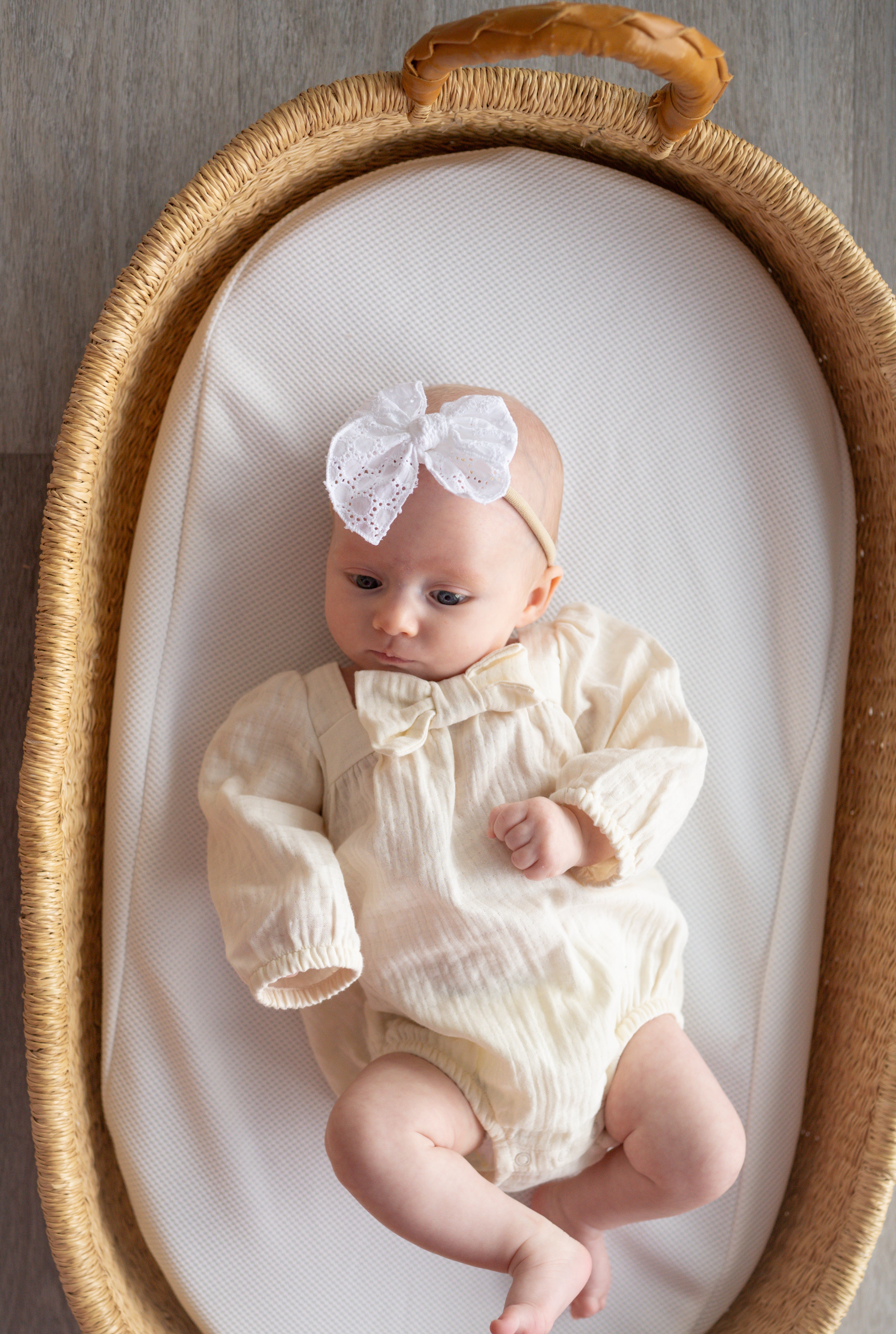 White Eyelet | Petite Party Bow