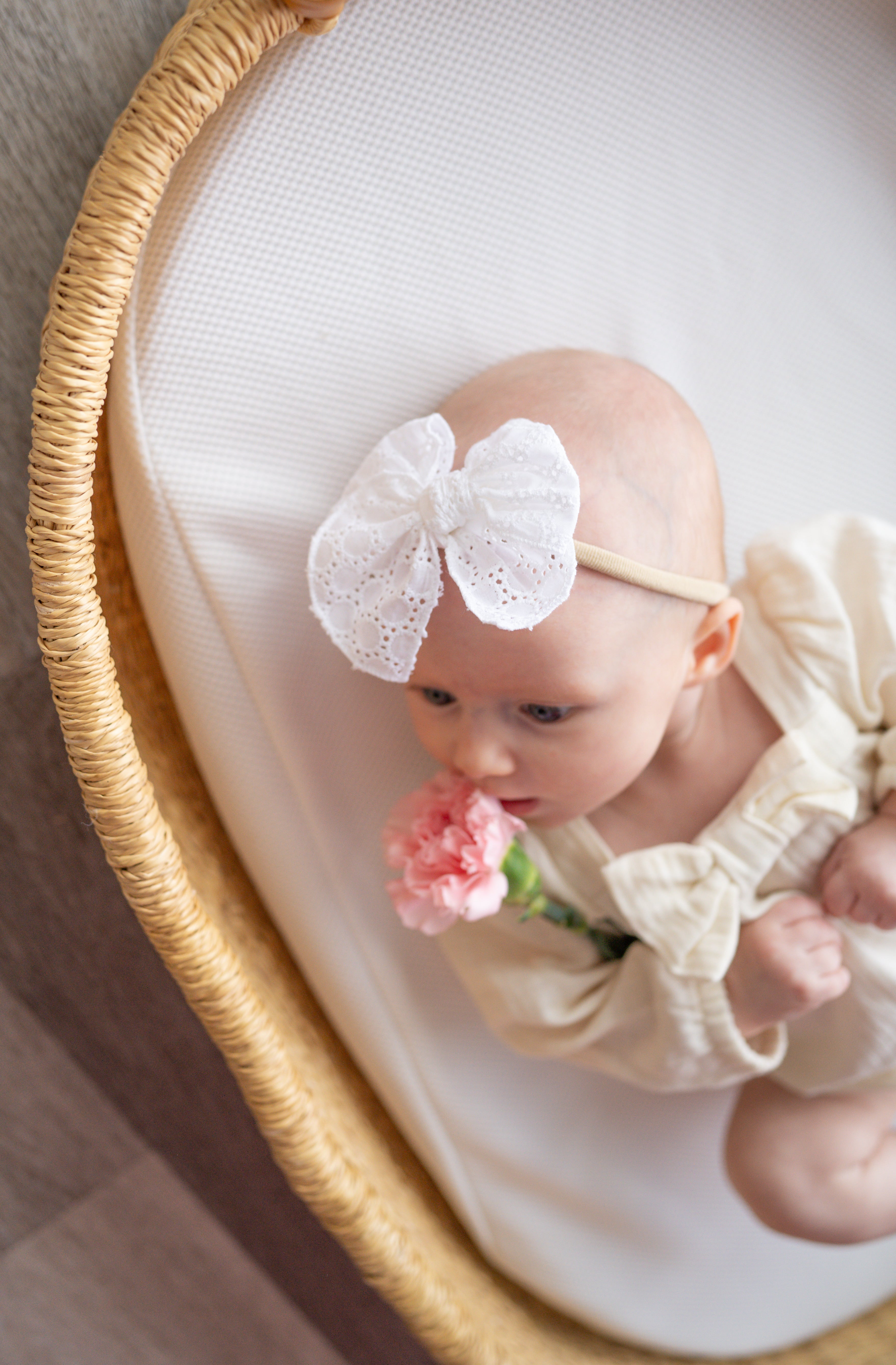 White Eyelet | Petite Party Bow