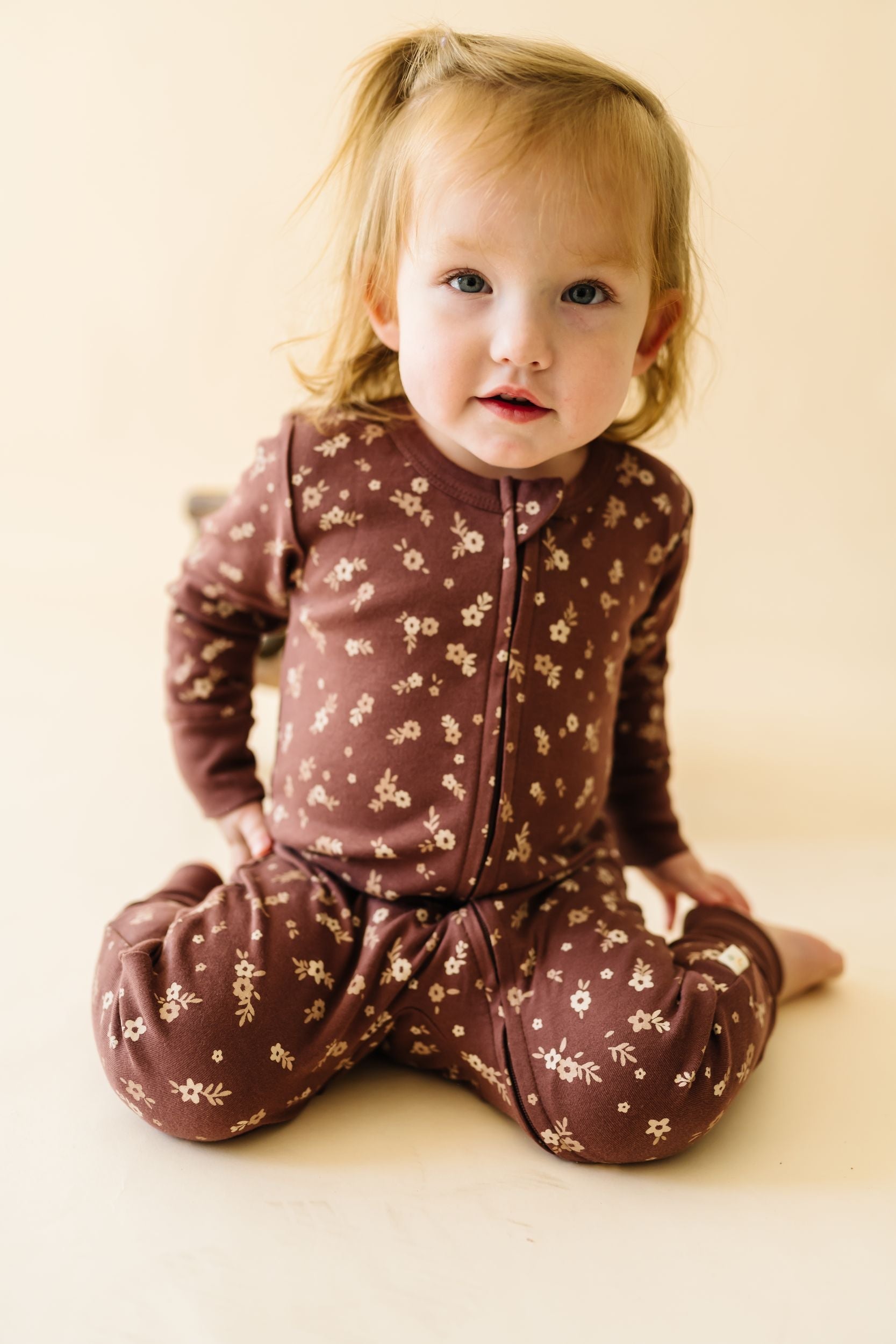 Organic 2-way Zip Romper - Winter Bloom