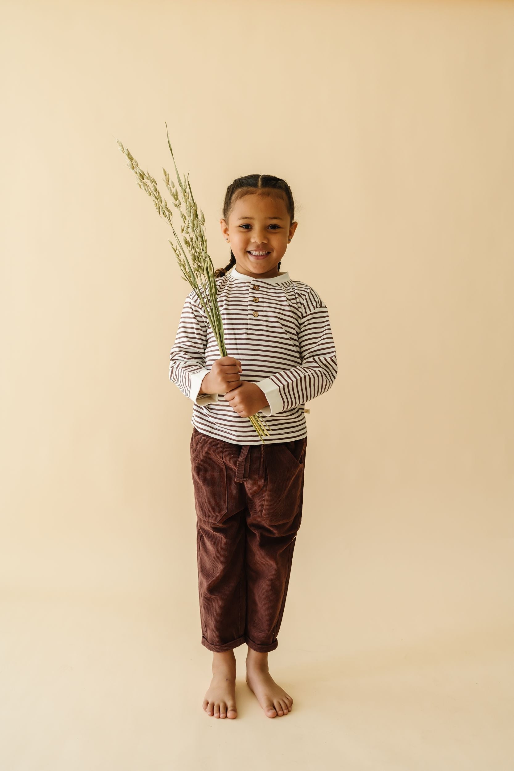 Organic Tee And Corduroy Pant Set - Plum