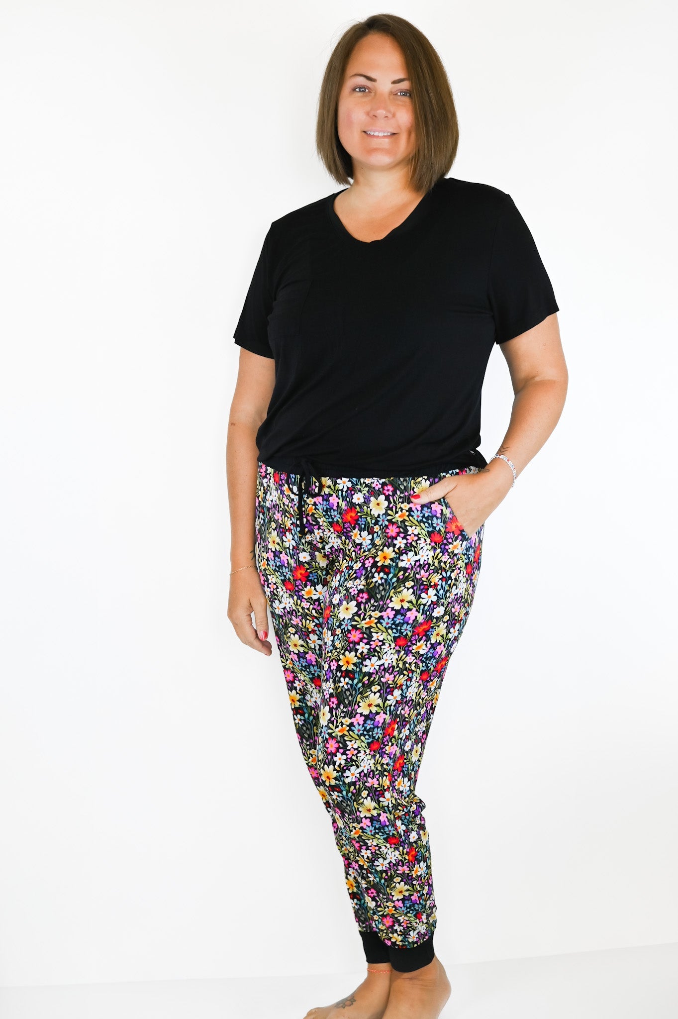 Brilliant Blooms Adult Joggers