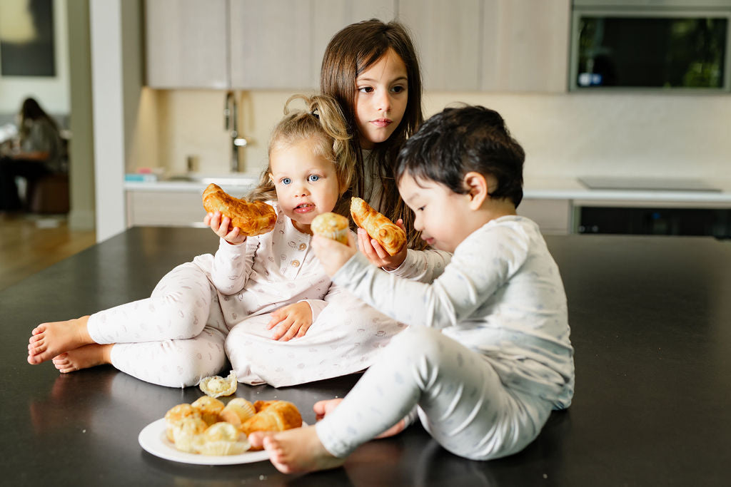 Breakfast Print Pj-grey