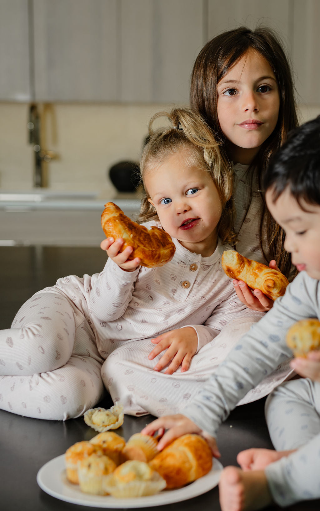 Breakfast Print Pj-grey