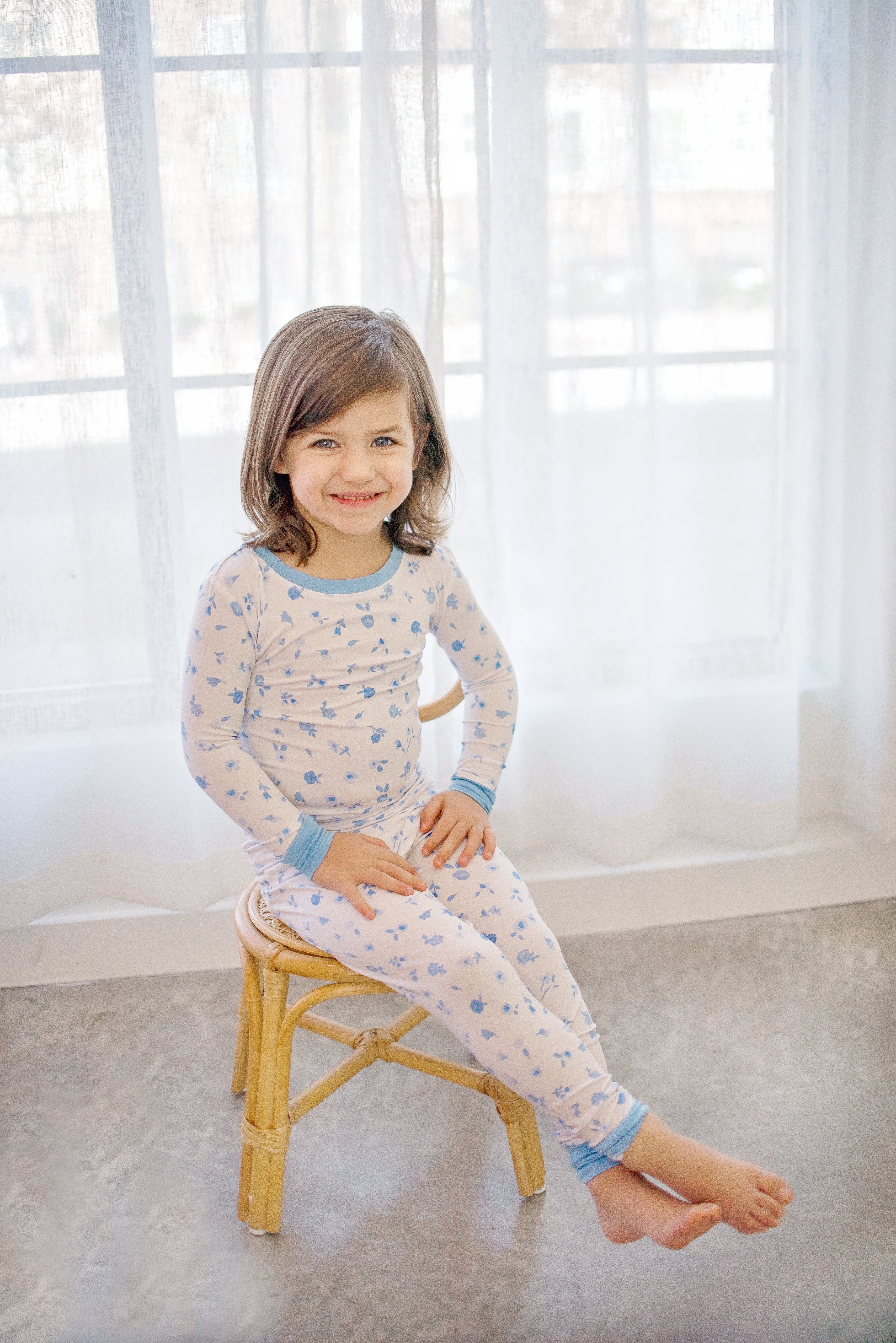 Ditsy Blue Floral | Two-piece Pajama Set