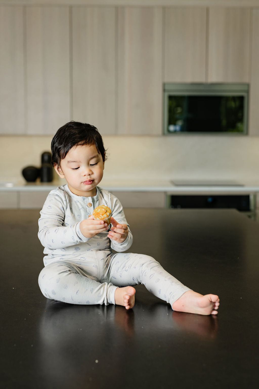 Breakfast Print Pj-grey