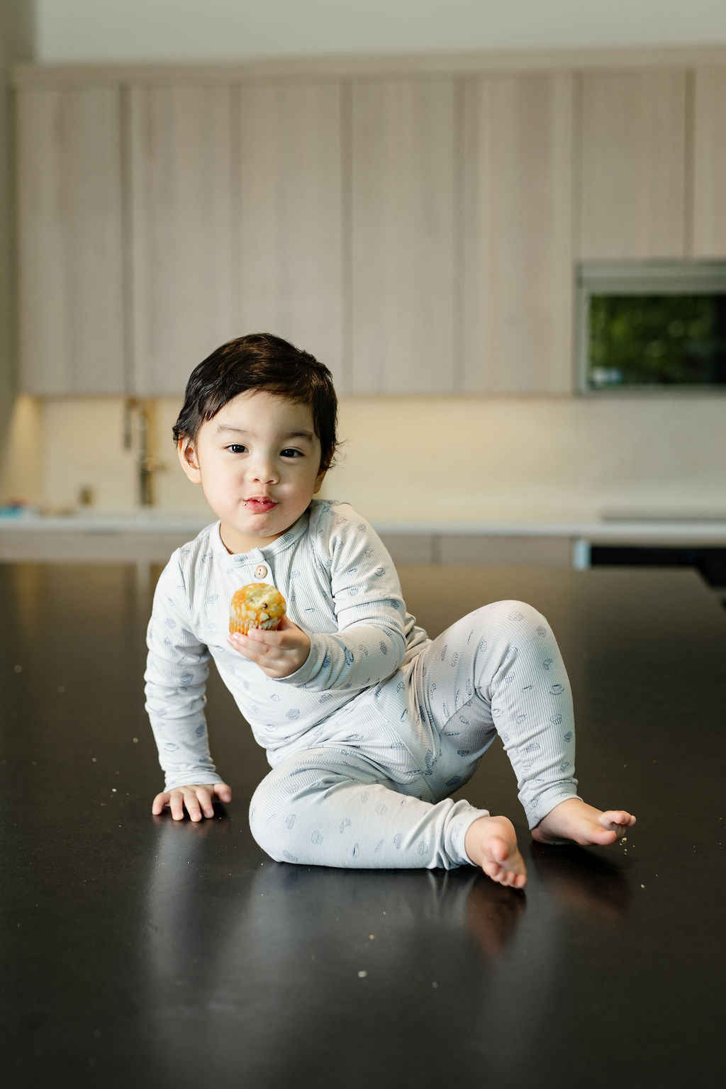 Breakfast Print Pj-grey