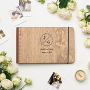 Wooden Album With Leather - Circle (horizontal)