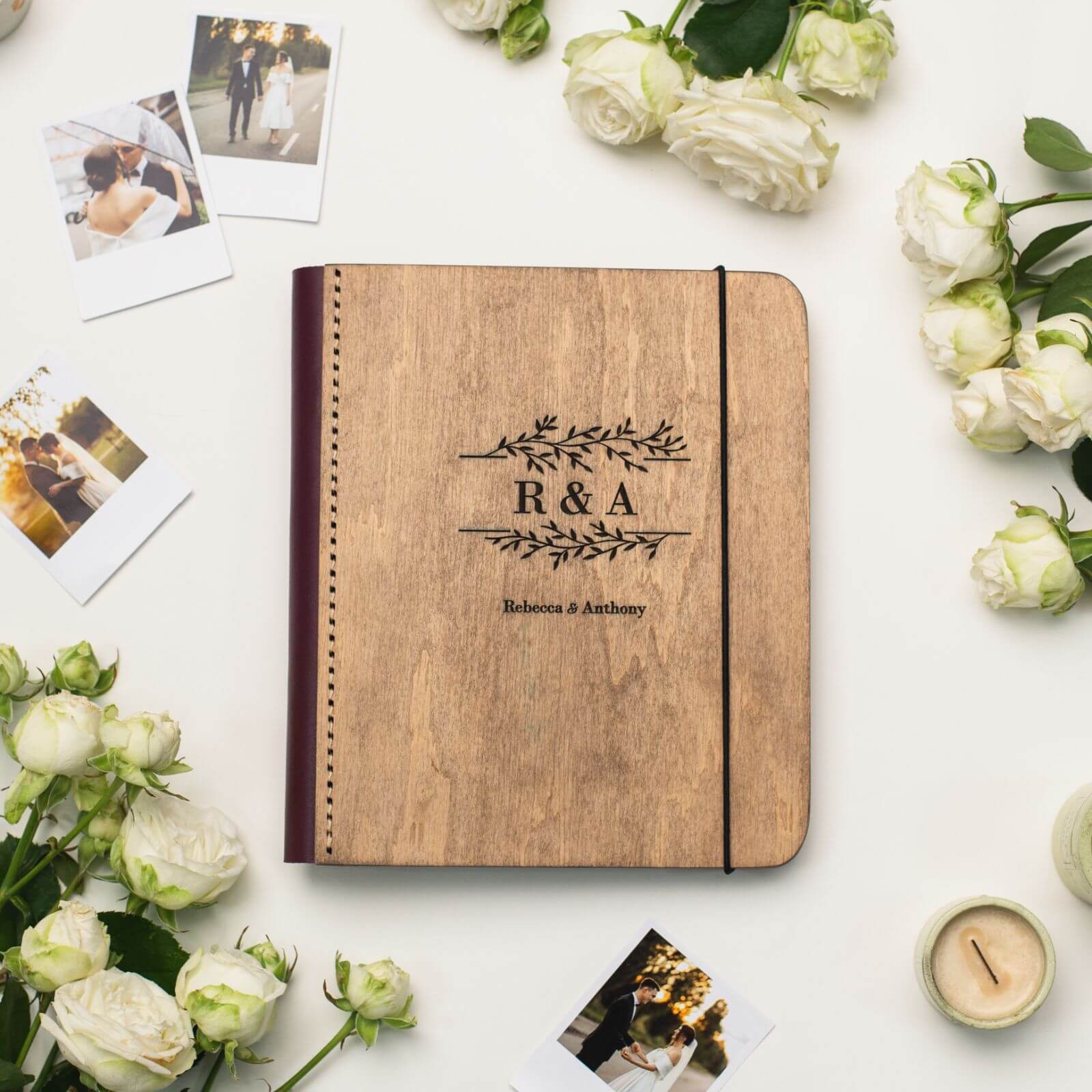 Wooden Album With Leather - Tenderness (vertical)