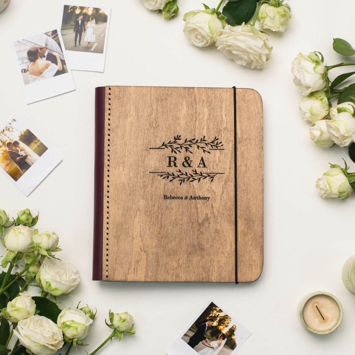 Wooden Album With Leather - Tenderness (vertical)
