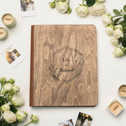 Wooden Album With Leather - Honeycomb (vertical)