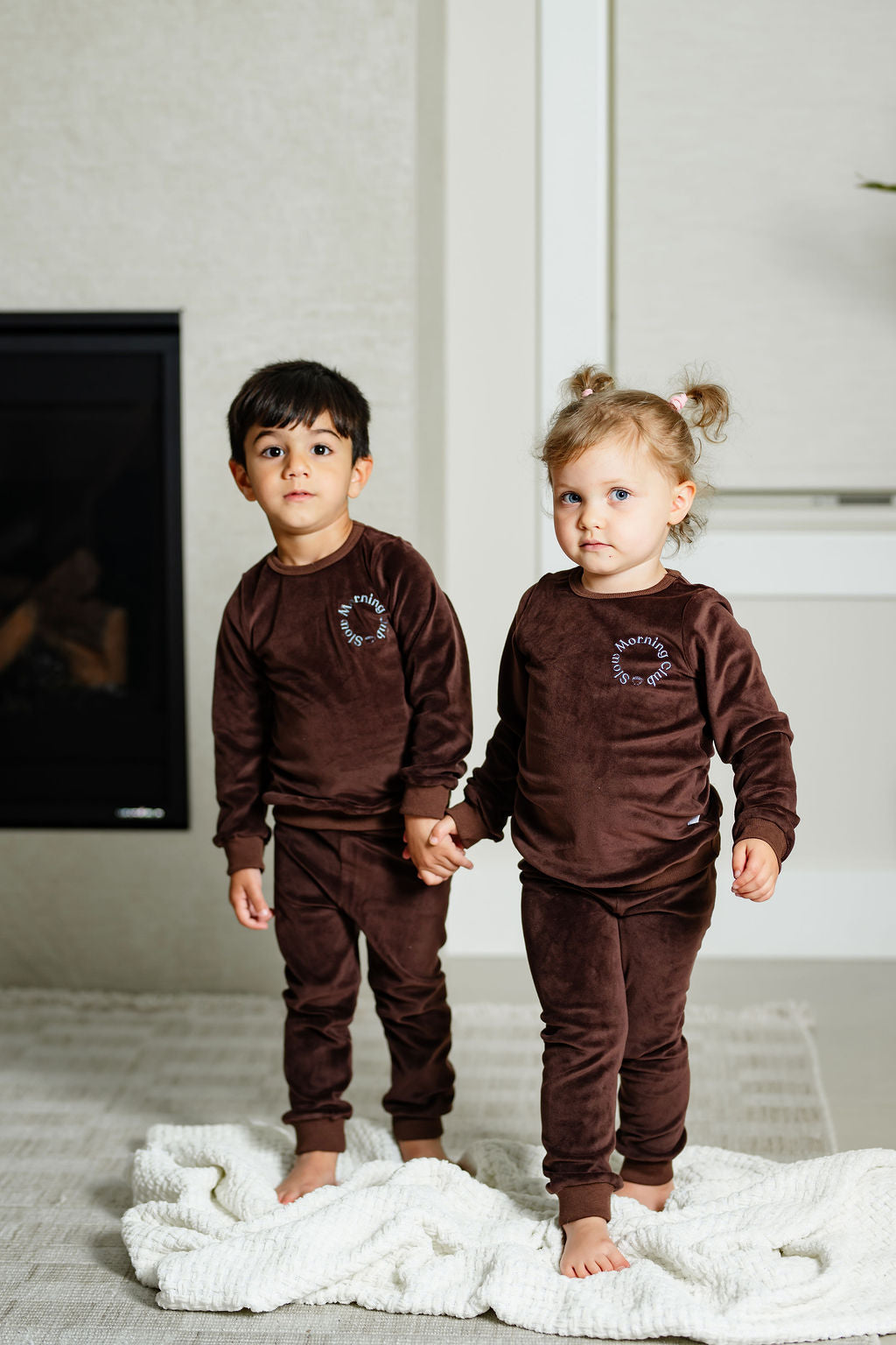 Logo Velour Pj-brown/blue