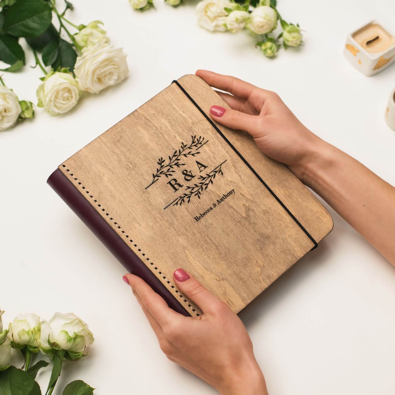 Wooden Album With Leather - Tenderness (vertical)