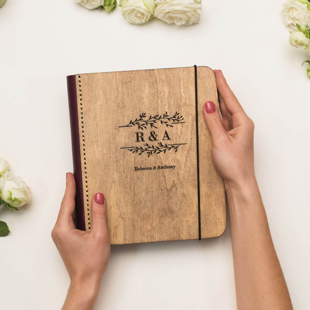 Wooden Album With Leather - Tenderness (vertical)