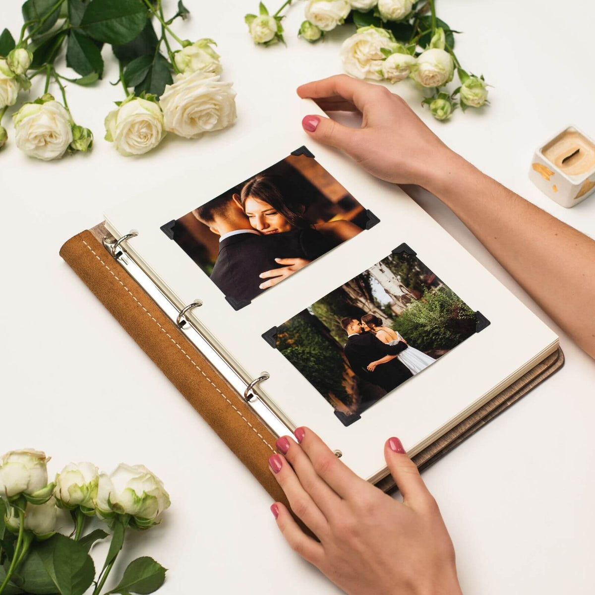 Wooden Album With Leather - Tenderness (vertical)