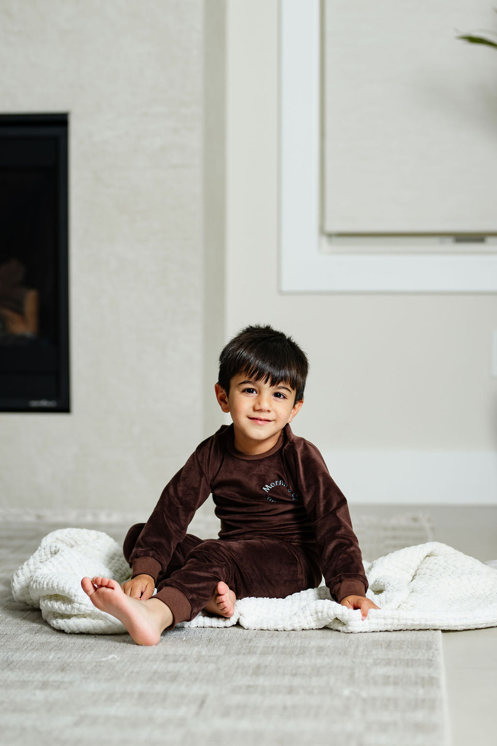 Logo Velour Pj-brown/blue
