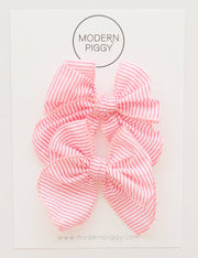 Candy Stripe | Pigtail Set - Petite Party Bow