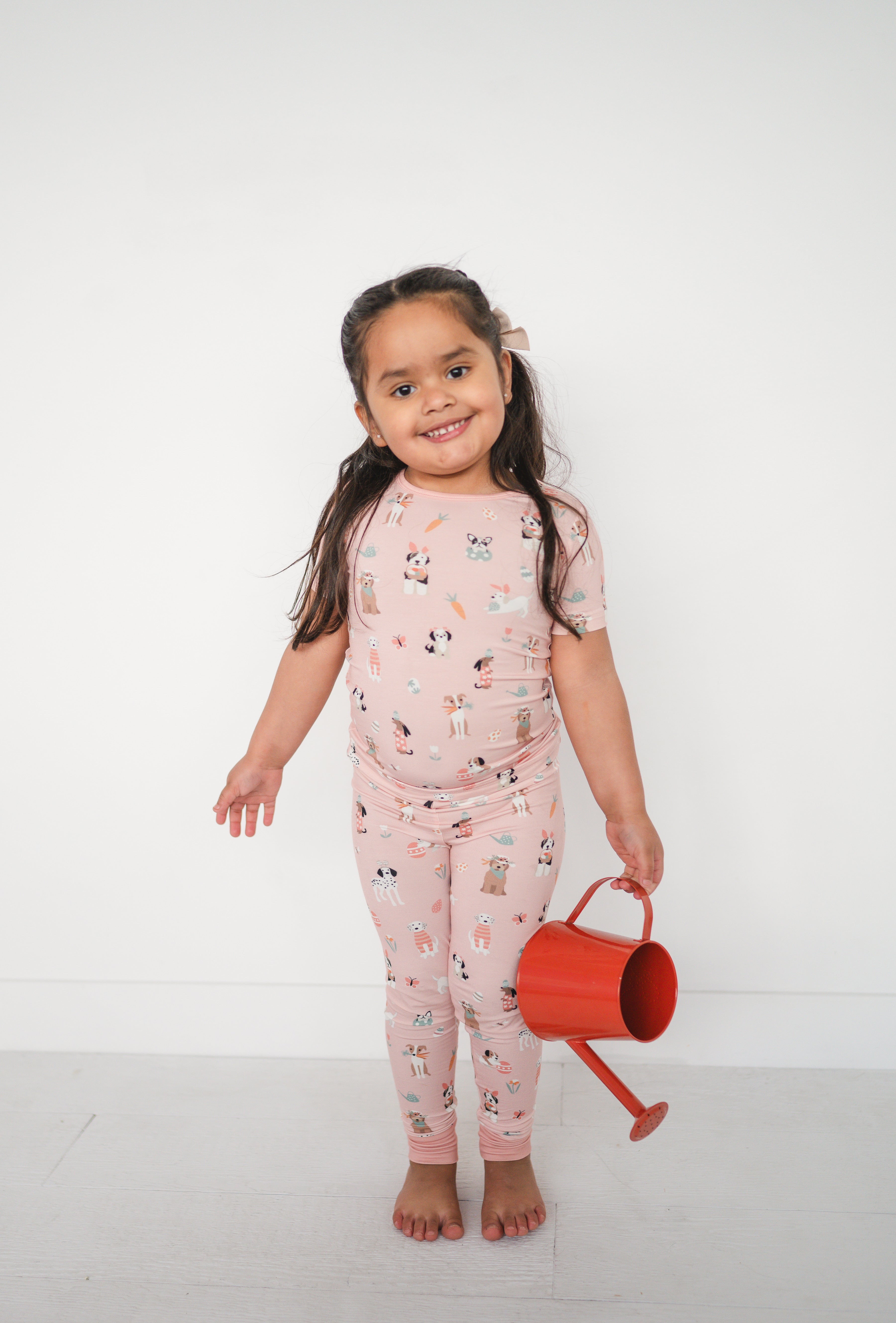 Puppy Egg Hunt (short Sleeve Pj) - Pink