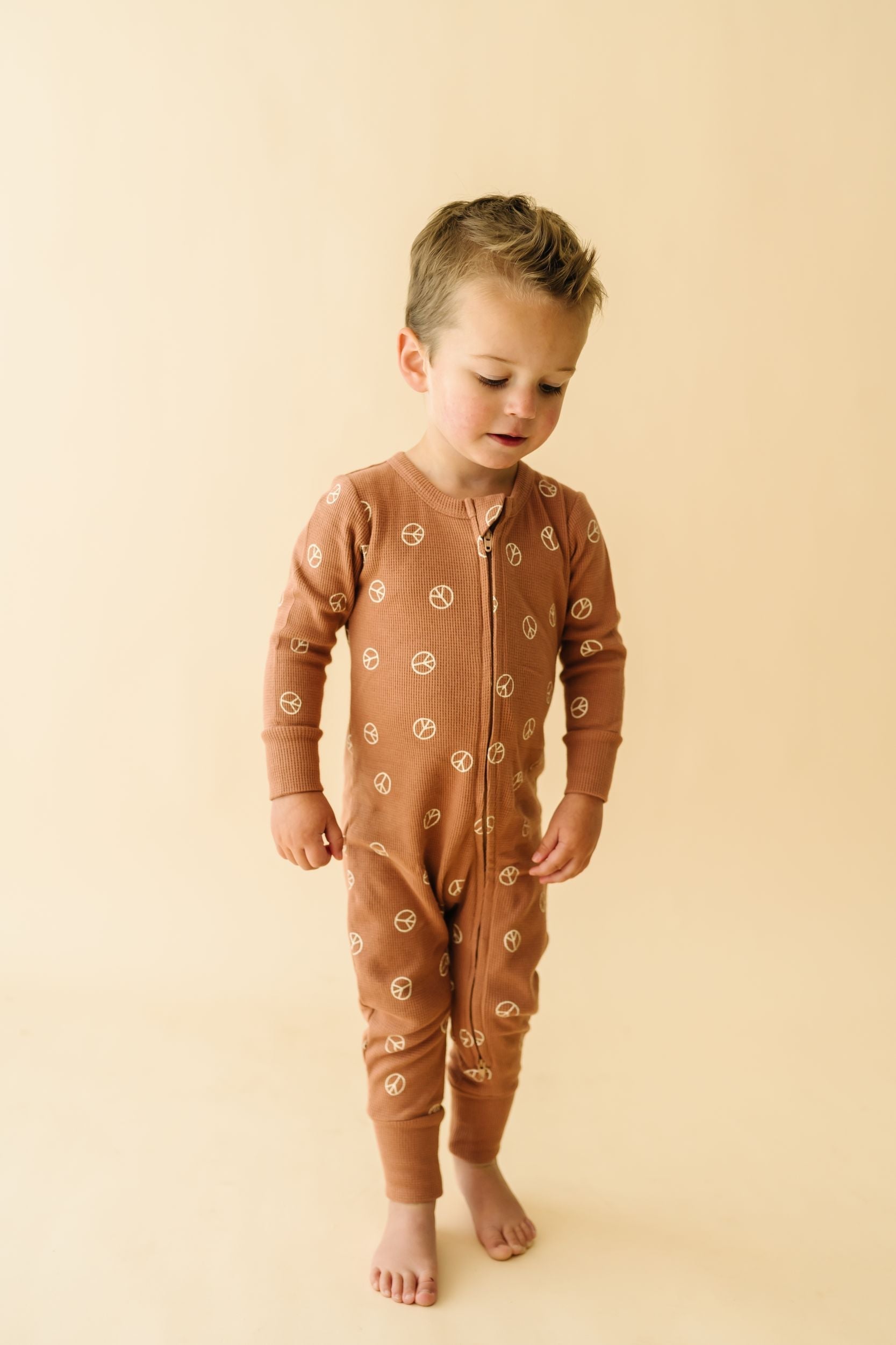 Organic 2-way Zip Romper - Peace