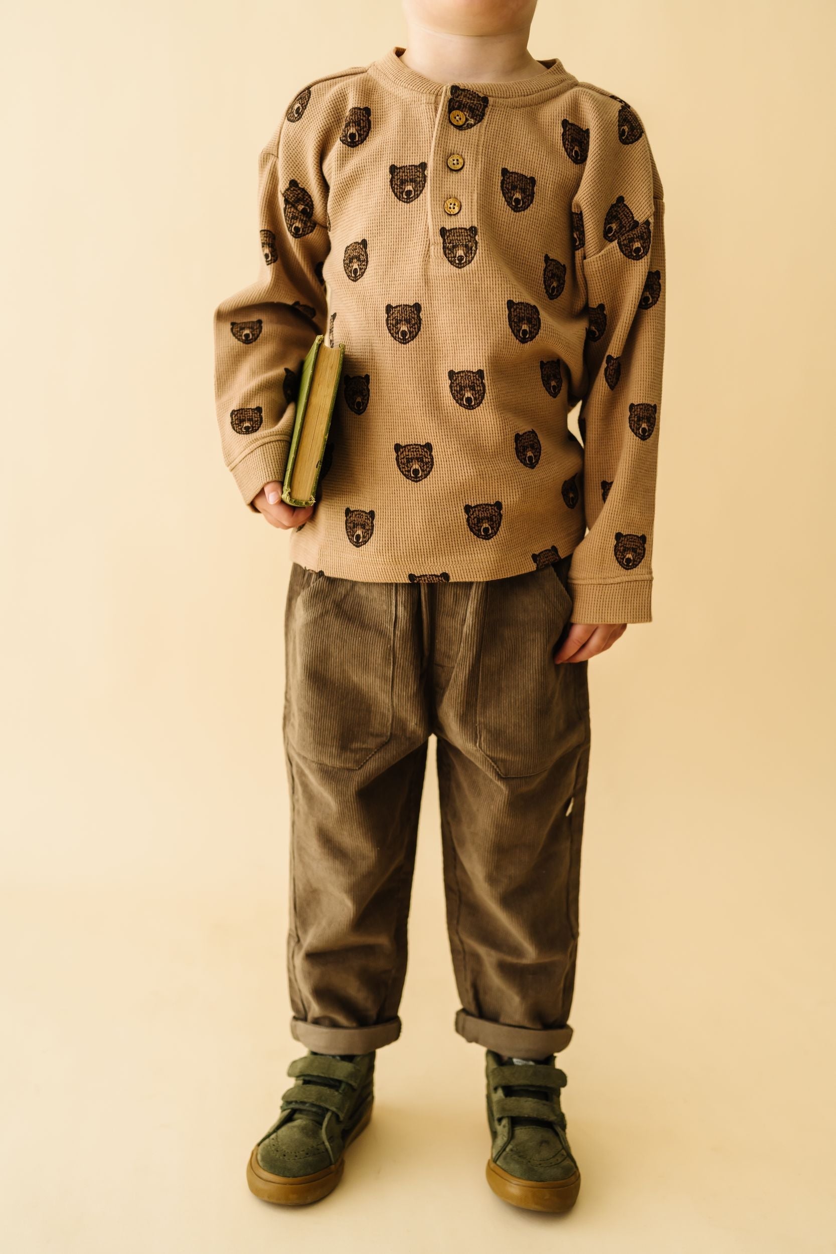 Organic Tee And Corduroy Pant Set - Espresso