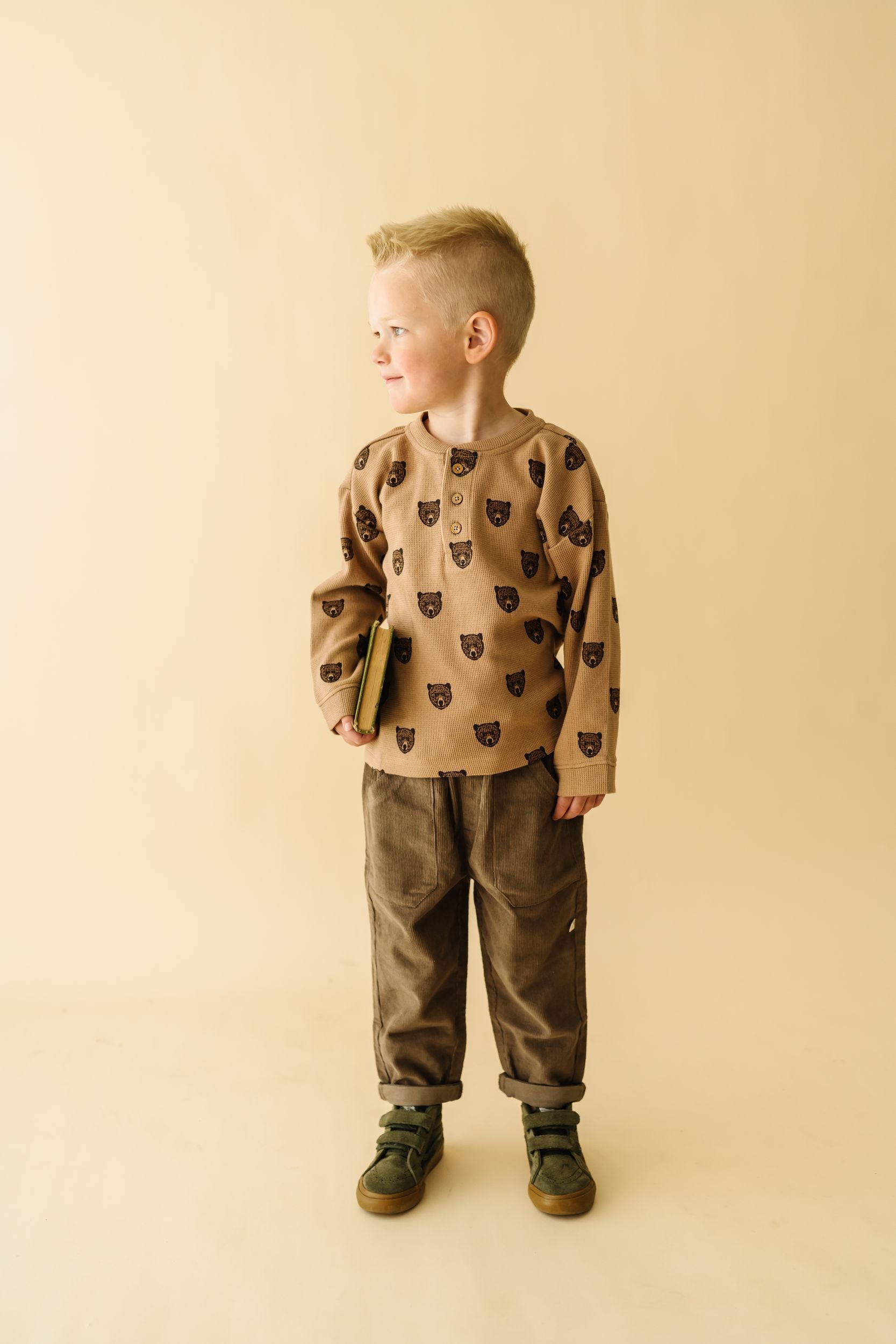 Organic Tee And Corduroy Pant Set - Espresso