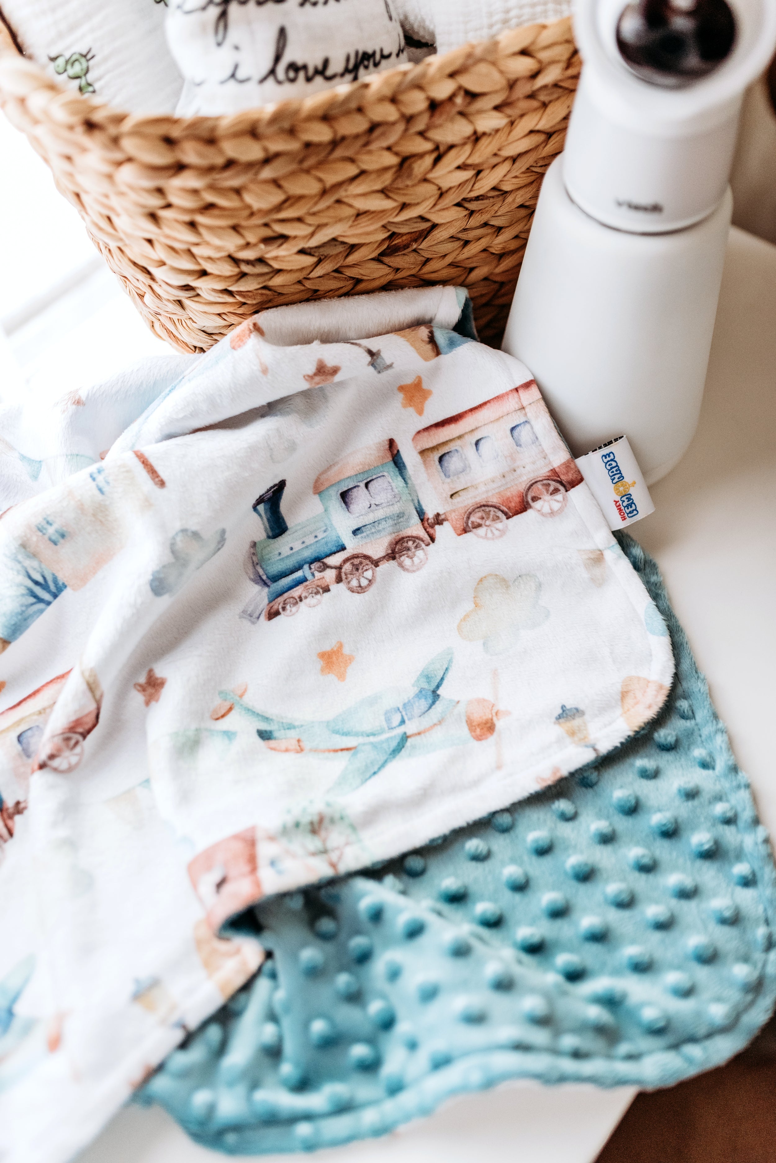 Planes, Trains, Automobiles Minky Baby Blanket