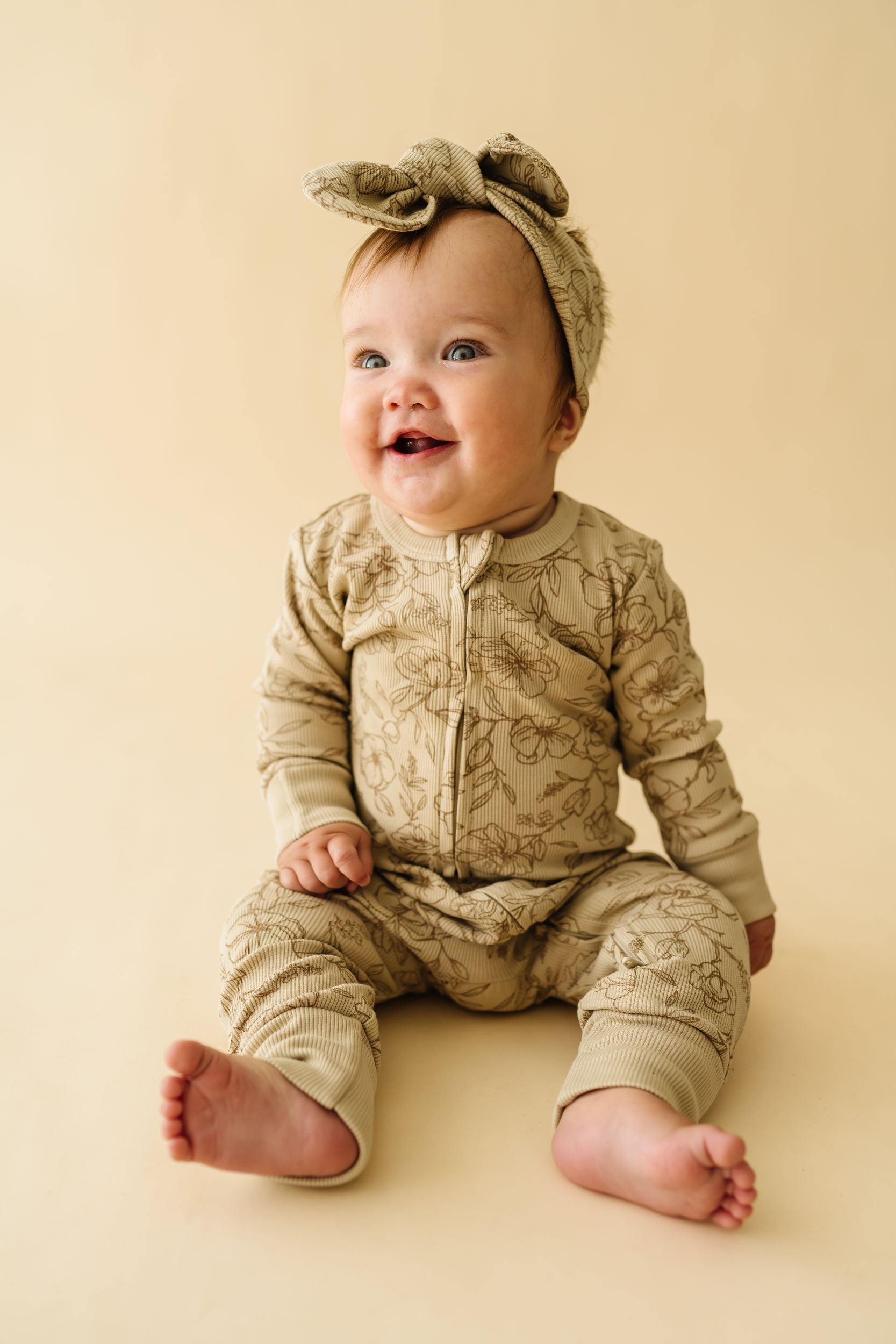 Organic 2-way Zip Romper - Vintage Bloom