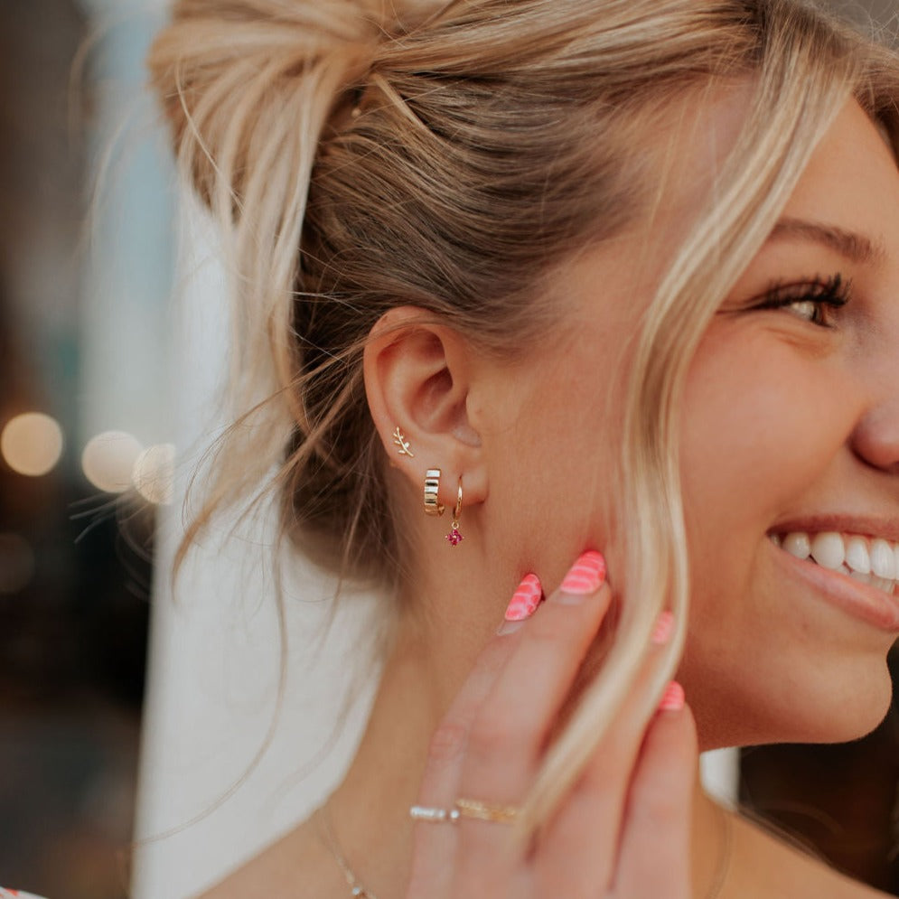 Laurel Gold Leaf Studs