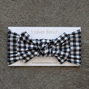 Bamboo Head Wrap | Black Gingham