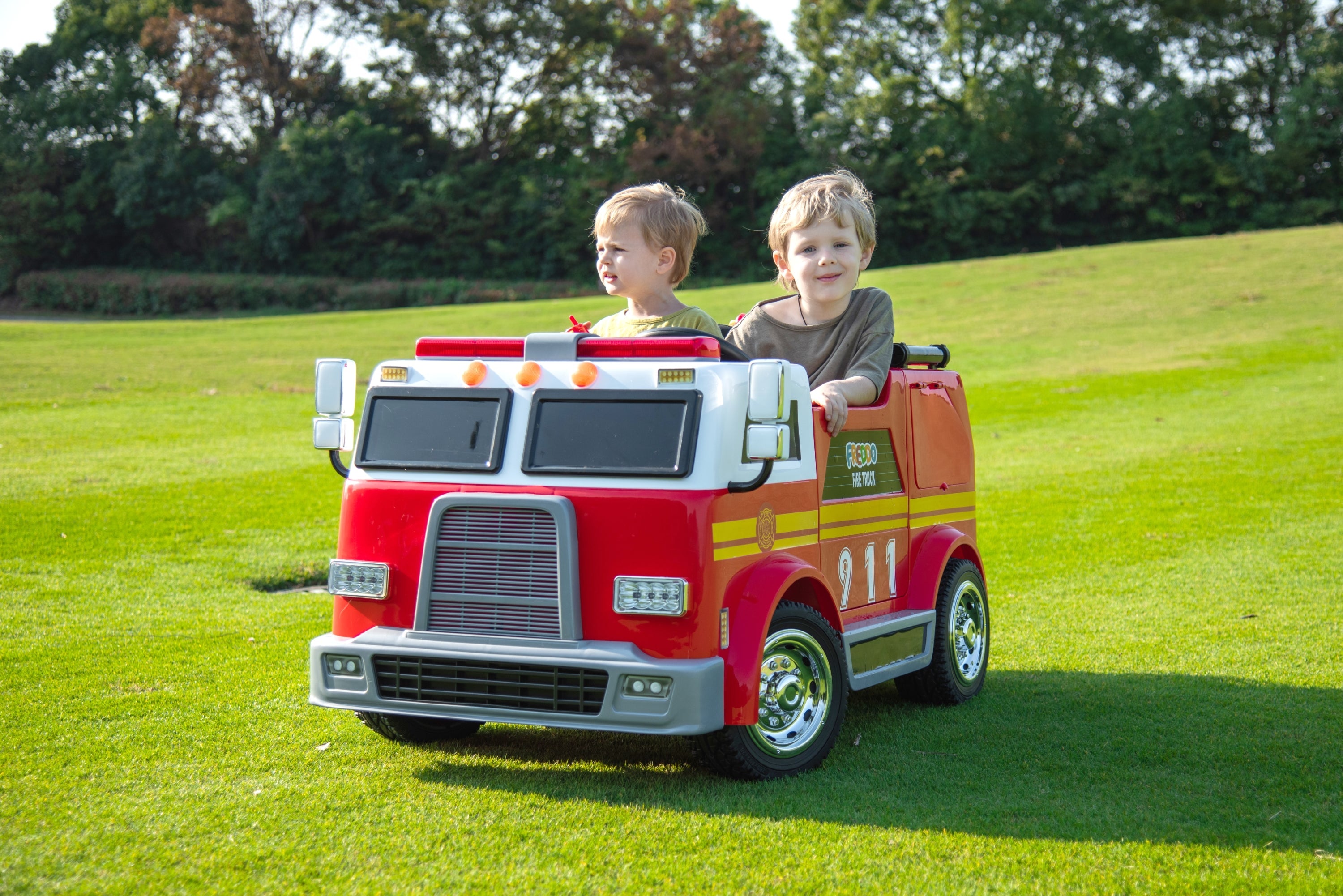 24V Freddo Fire Truck 2-Seater Ride on