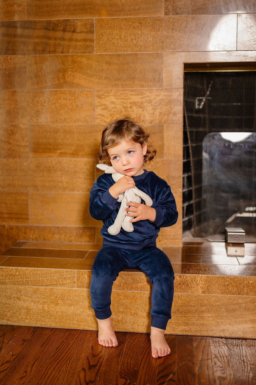 Velour Bunny Set- Blue