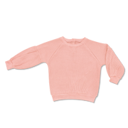 Waffle Balloon Sleeve Sweatshirt - Dusty Rose
