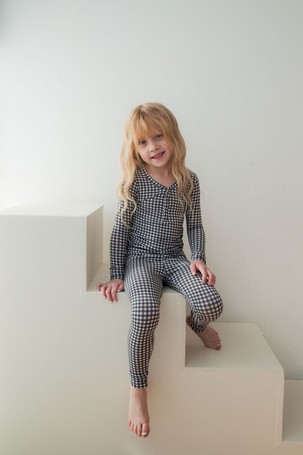 Bamboo Two Piece Pajamas | Green Gingham