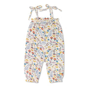 Muslin Tie Shoulder Jumpsuit - Earthtone Floral