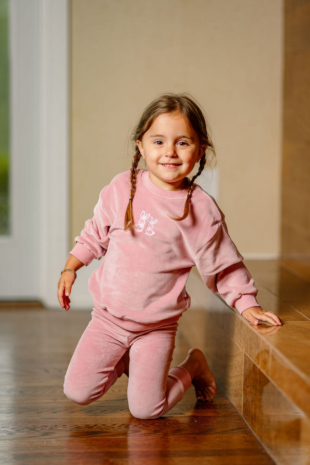 Velour Bunny Set- Pink