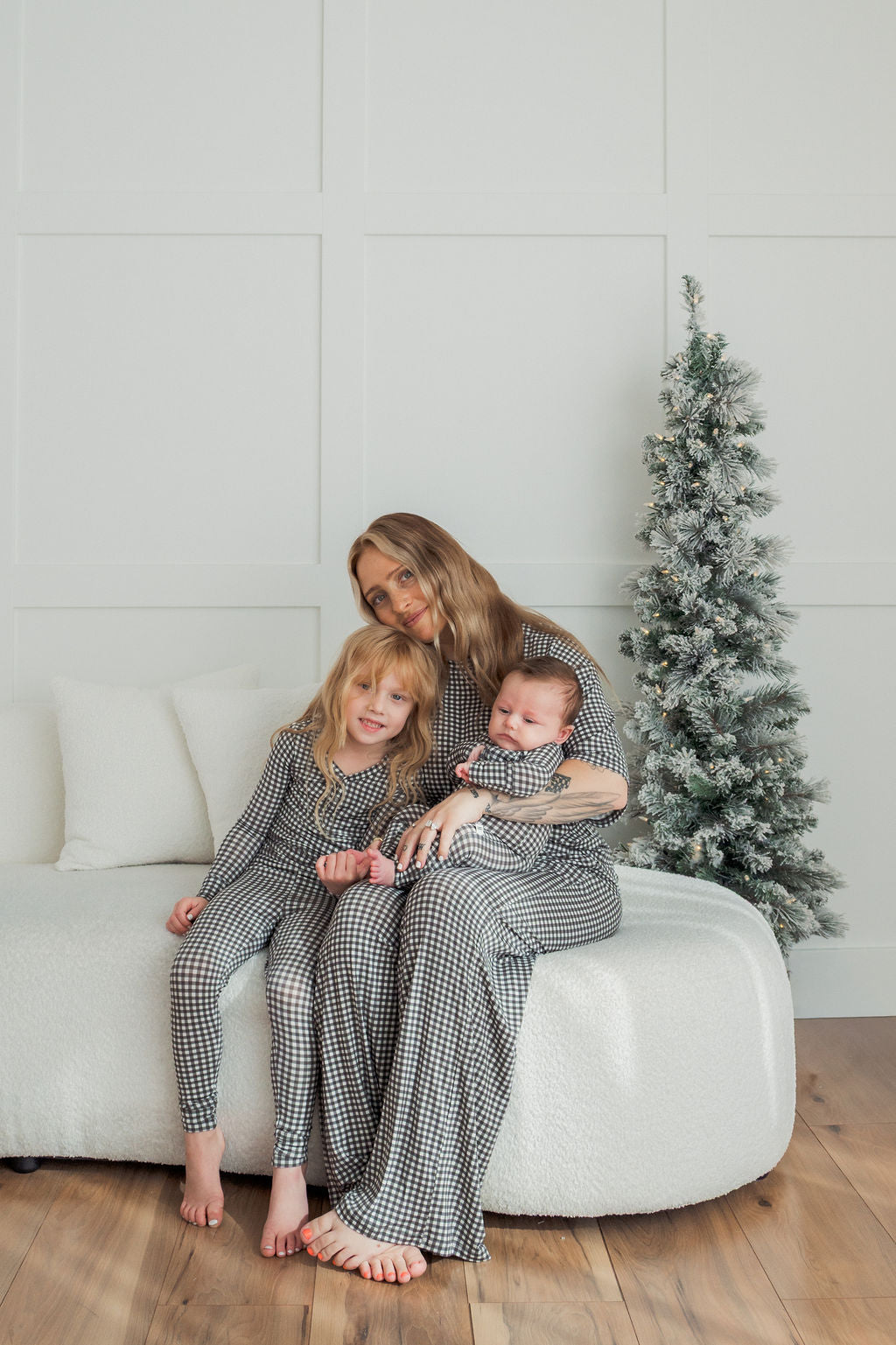 Bamboo Zip Pajamas | Green Gingham