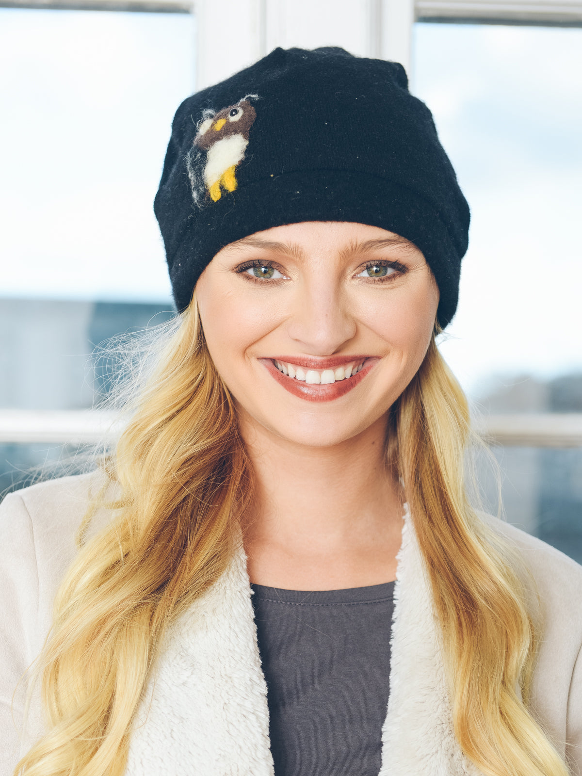 Owl Cashmere Hat - Adult/big Kid