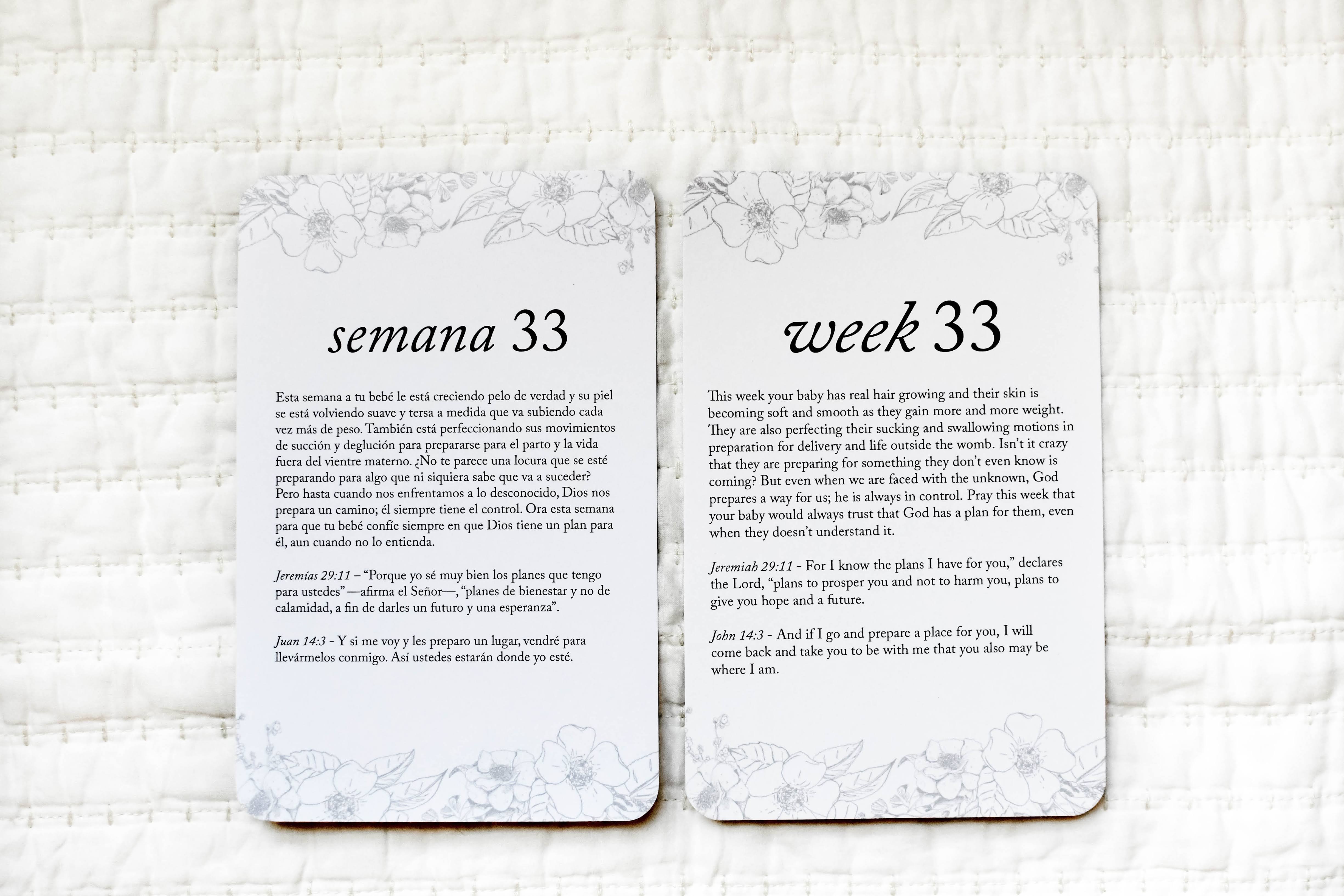 Spanish Pregnancy Prayer Cards