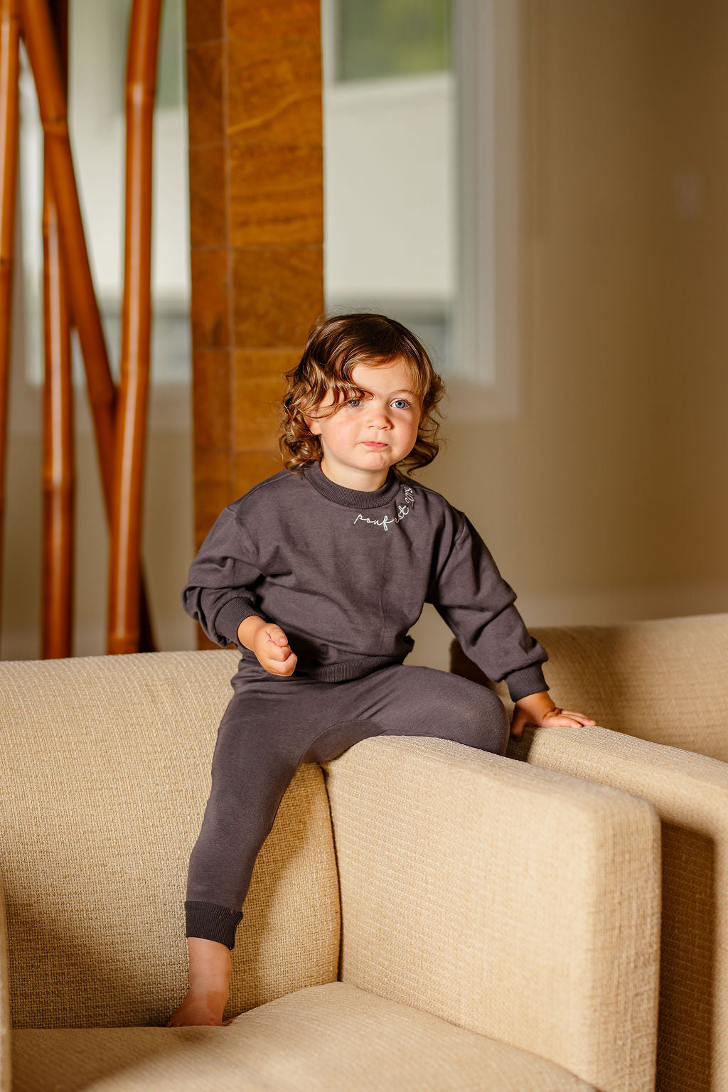 Embroidered Set- Dark Grey