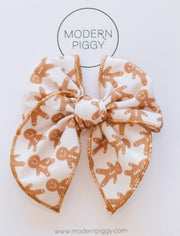 Gingerbread | Pigtail Set - Petite Party Bow
