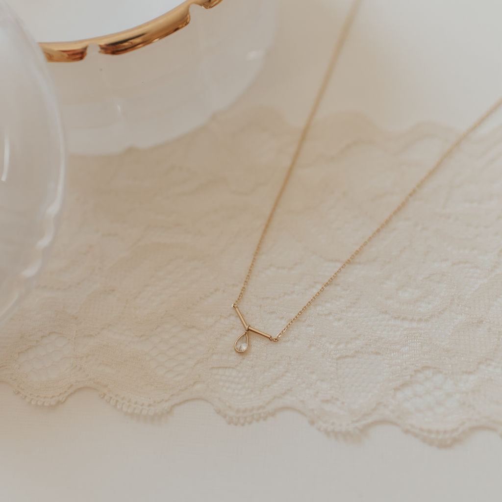Harper Diamond Teardrop Necklace