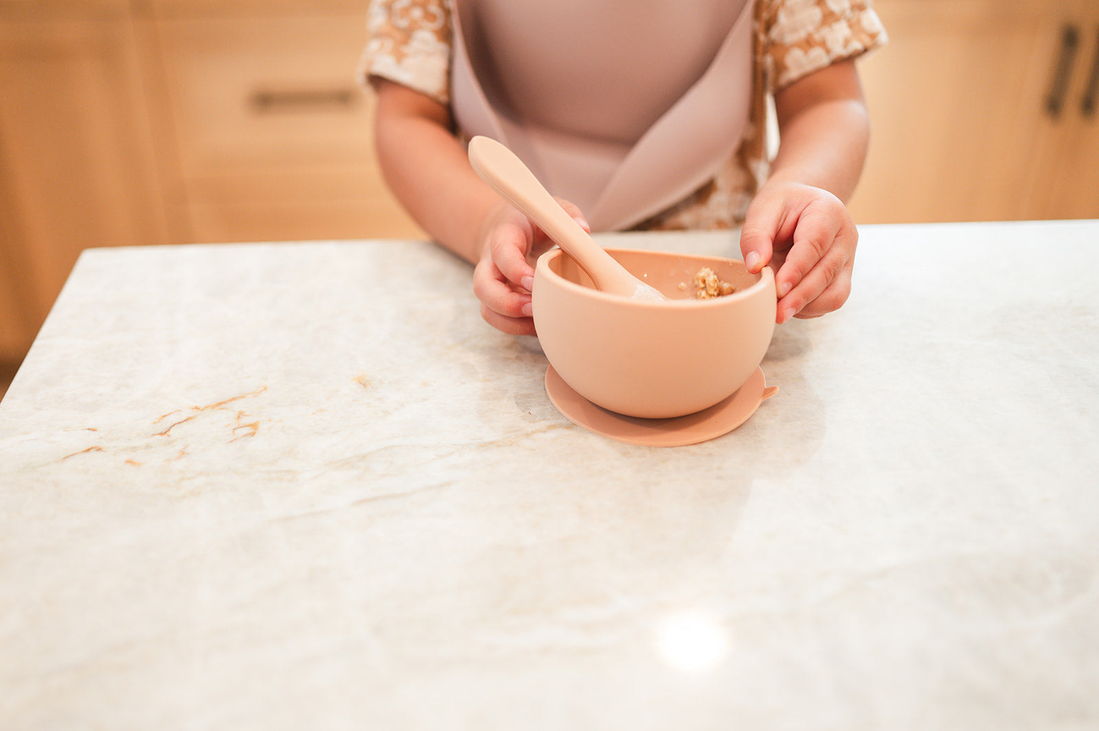 Dusty Rose Silicone Baby Bib