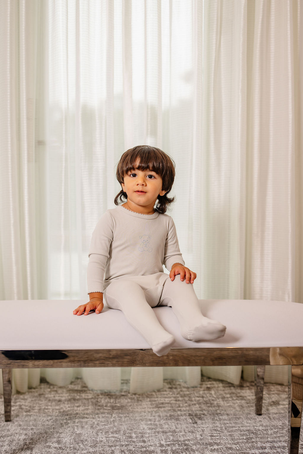 Vintage Bear Footie- Blue