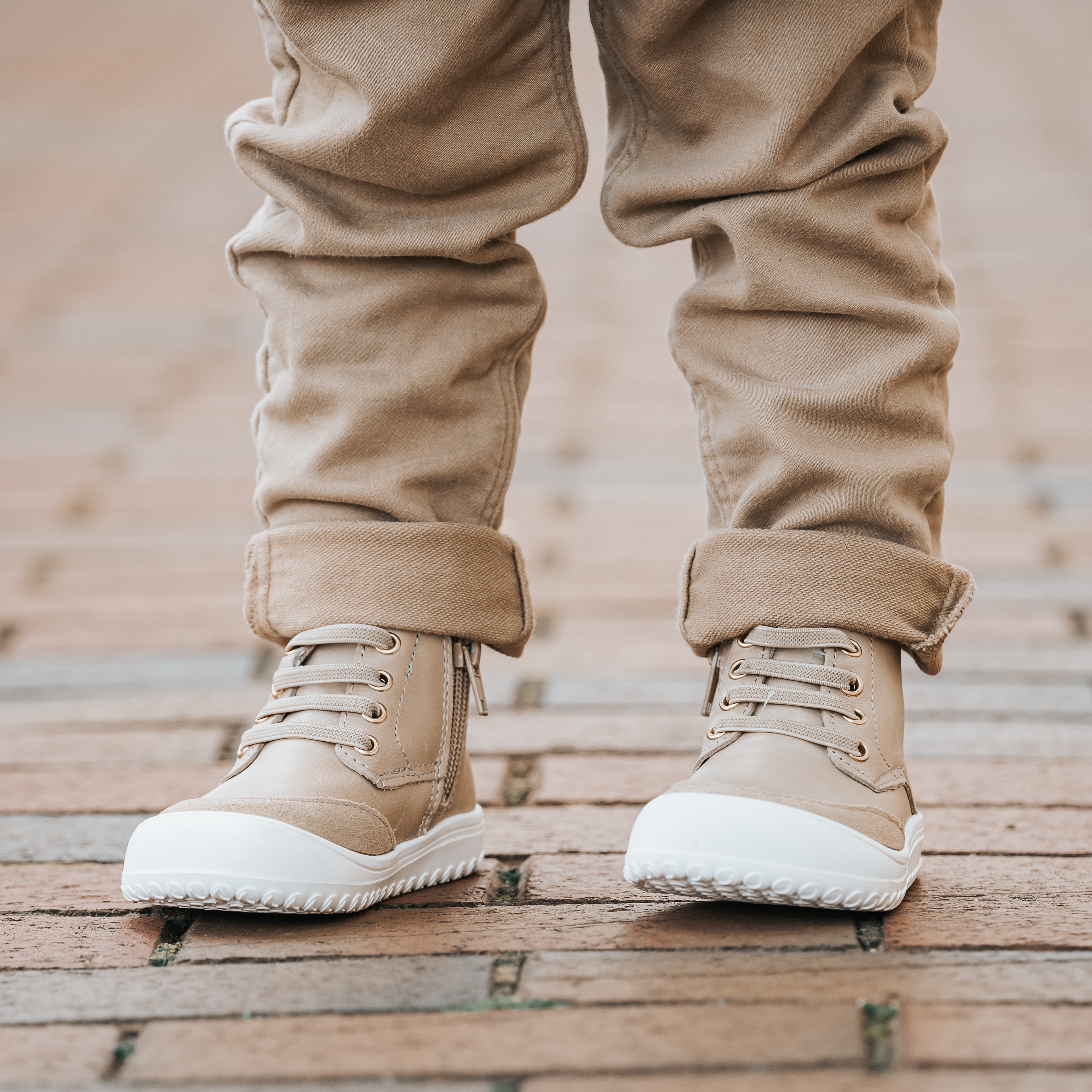 Play Perfect Beige High Top {premium Leather}